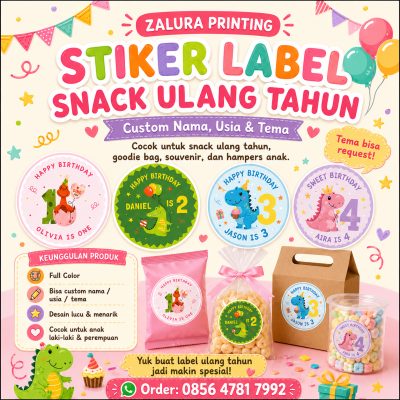 Stiker Label Ulang Tahun Custom