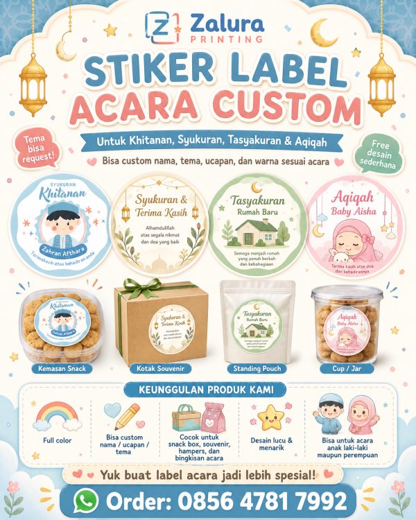 Stiker Label Acara Custom